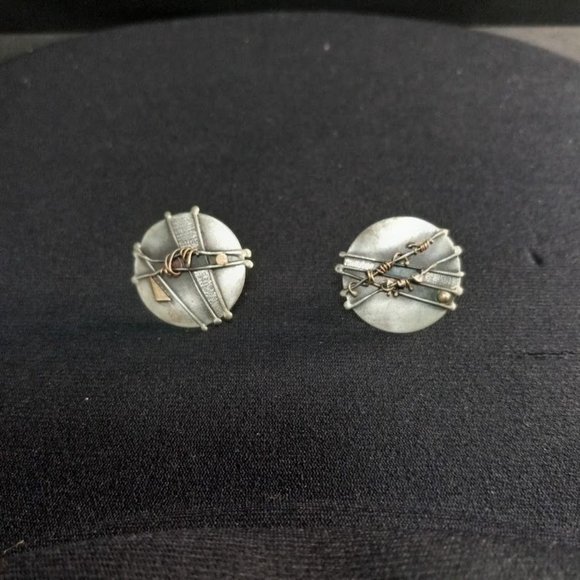 Vintage 1988 St Jude Sterling 14K Accents Earring 925 Sterling - Picture 5 of 11